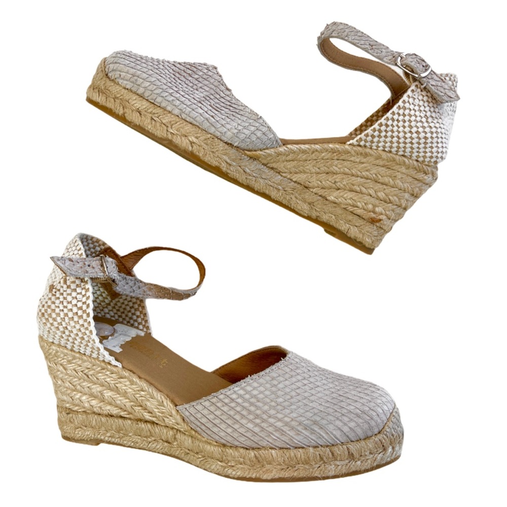 Paseart Ankle Strap Espadrille Wedge Sandals